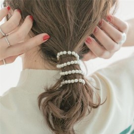 EZ PEACH Women's Hair Accessories, Popular, Wire Pony Hair Wire, Arrangement Wire, Hairband, Mature Style, Simple, Stylish, Thin, Arrangable, Cord, Fashionable (Pearl)