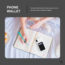 2 Pzas Tarjetero Adhesivo para Celular, Billetera Elástica de Tela para Parte Trasera del Teléfono, Funda Autoadhesiva Universal para Tarjetas de Crédito e Identificación (Negro, 9.5x6x0.2cm