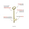 Lucky Line Skeleton Key with Notch TIP for Warded Locks,