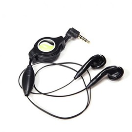 NABI DreamTab HD8 Compatible Retractable Headset Handsfree Mic Dual Earbuds Earphones Earpieces Wired Headphones 3.5mm [Black]