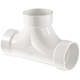 Spears P448 Series PVC DWV Pipe Fitting, 2-Way Cleanout, 4" Hub