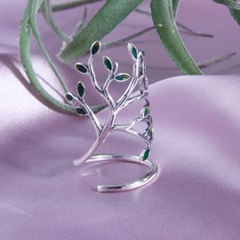 Helen de Lete Innovative The Tree Of Life Sterling Silver Open Ring for Both Women and Men