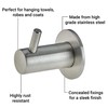 EAI Robe, Coat or Towel Hook Satin Stainless Steel Pack