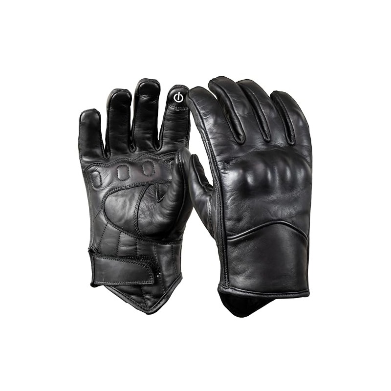 MDM Retro Motorcycle Gloves Men's Leather - Biker Chopper Gloves