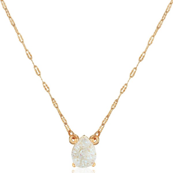 Simulated Druzy Necklace for Women - Plated Gold and Simulated