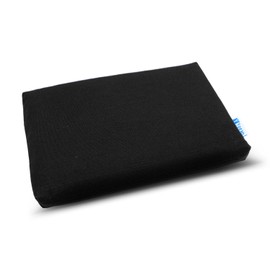 Yogan 1" Yoga Pilates Pillow Case Pillow - Organic Cotton Outer Cover (Removable & Washable), Recycled Fibre Filling Inner Cover, 30 x 20 x 2.5 cm, Jet Black