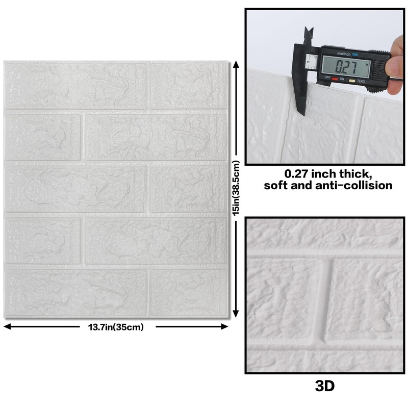 30PCS 3D Wall Panels Peel and Stick Foam, Self-Adhesive Decorative