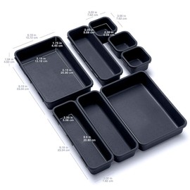 8-Piece Drawer Organiser, Storage Box for Home, Washable Storage Box, Bath Makeup Organiser, Office & Home Storage Box, Transparent Storage Box.