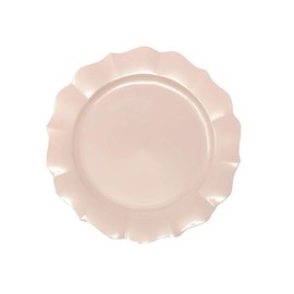 DecorLine Elegant Scallop Collection Pearl Pink Salad Plates - 7.5" (Pack of 10) - Premium Quality & Stylish Design - Perfect for Events, Parties, and Everyday Use