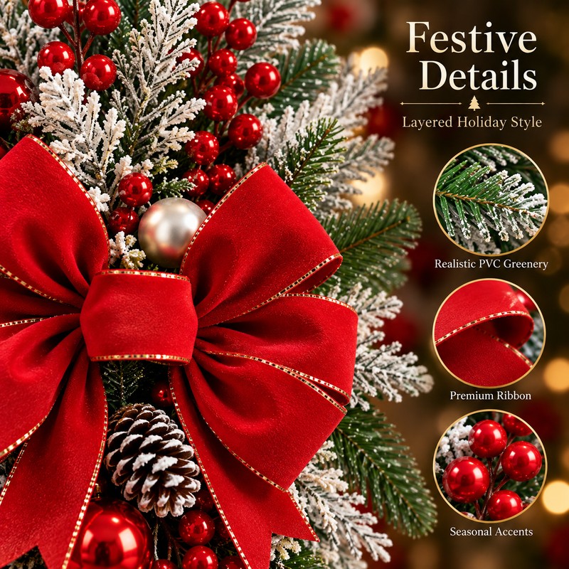 Christmas Wreath for Holiday Décor – Festive Greenery with Optional