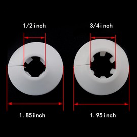 JJHXSM 6pcs 1/2inch Flange Water Pipe Cover Decoration 16mm White Pipe Cover Radiator for Wall Pipe Decoration