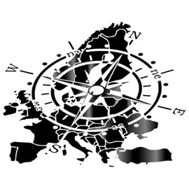 Compass Sticker for Outdoor and Indoor (RPt 53) (9 cm, Black Grey 3/1)