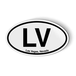Stickers and Tees LV Las Vegas Nevada Oval - Car Magnet - 5"