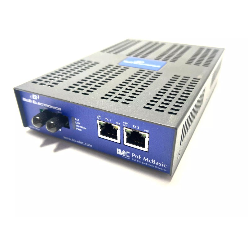 B&B Electronics Advantech B+B PoE McBasic/LFPT, 2TX/FX- SM1310/PLUS-ST Media Converter