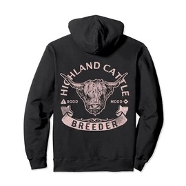 Vintage Highland Cattle Breeder & Scottich Cow Farmers Stuff Pullover Hoodie