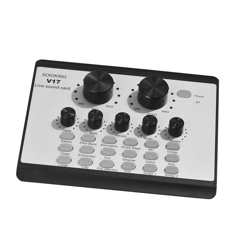V17 Live Sound Card BT Mini Sound Mixer Multifunctional Voice
