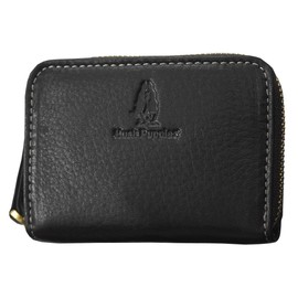 Hush Puppies HP0603 Hush Puppies Nick Coin Purse Round Coin Case Cowhide Leather (Black (10)), black (10)