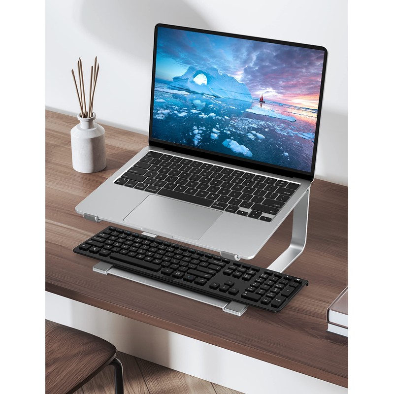 SOUNDANCE Laptop Stand for Desk, Metal Computer Riser, Heavy Stable