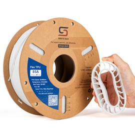 Siraya Tech Flex TPU Filament - 85A Shore, ISO 10993, High Flexibility & Toughness, High Flow & Speed, Easy to Print, Moisture-Resistant Aluminum Bag - Ideal for Footwear, Protective Gear (White, 1kg)