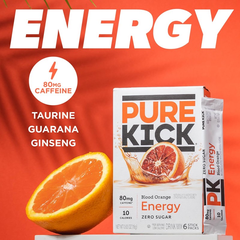 Pure Kick Energy Drink Mix Blood Orange - 3 Boxes