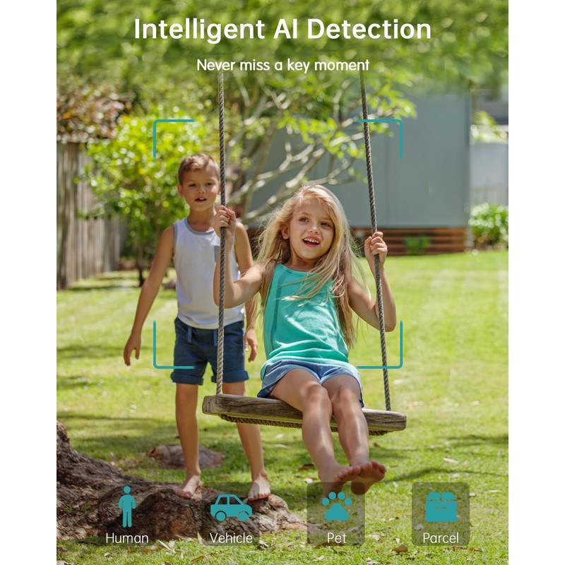 ZUMIMALLSolar Security Cameras Wireless Outdoor with 360° PTZ, 2 Packs