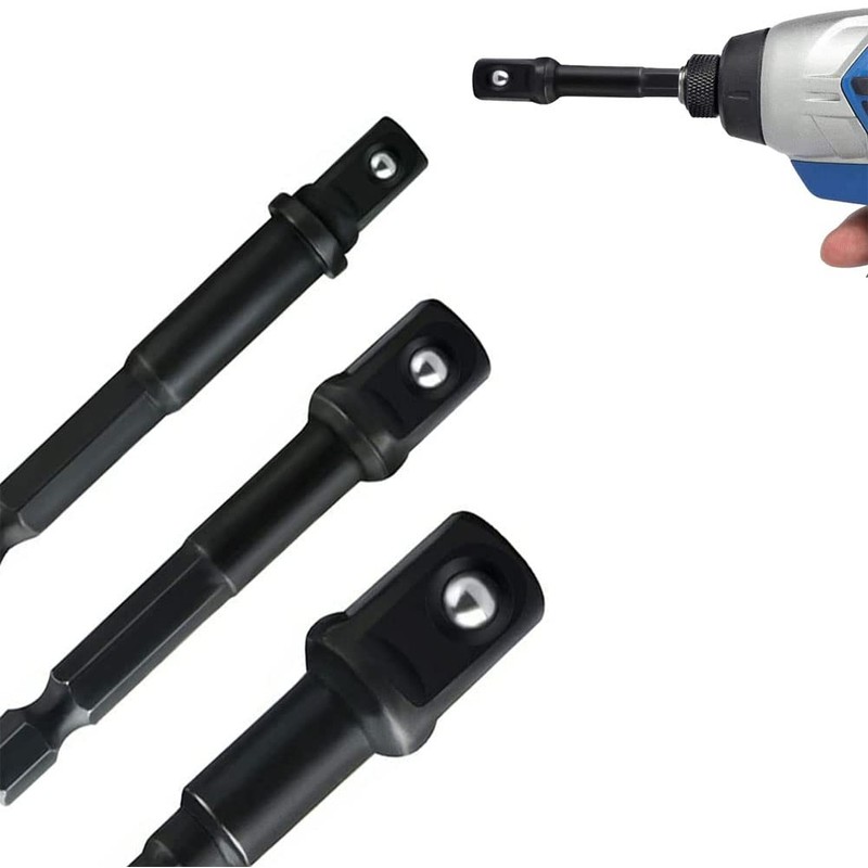 YFFSFDC Socket Adapter Set, Hex Socket Adapter, 8-Piece Set, Chrome