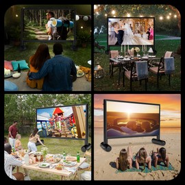 Heipigo Inflatable Projector Screen, 16ft Upgraded Inflatable Movie Screen Outdoor Airtight Design with 600W Air Pump for Outdoor/Indoor - Does Not Require Continuous Inflation