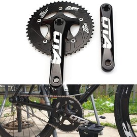 BESNIN Single Speed Bike Crankset 170mm 48T BCD Single Crank Arms for Bicycle Square Crankset Black