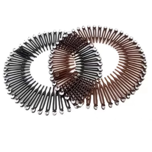 KALUROIL Pack of 10 Zigzag Headband with Diamond Circular Stretch