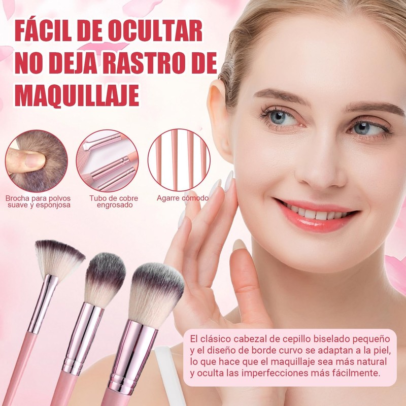 Set de Brochas de Maquillaje, 51 Piezas con Cerdas Sintéticas