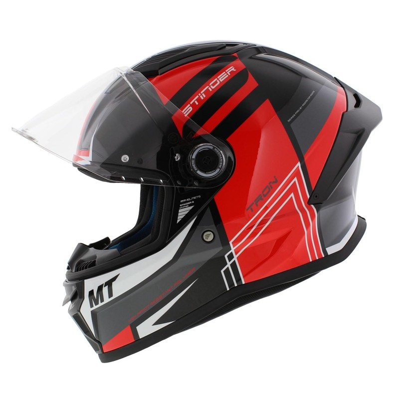 MT Stinger 2 full face helmet Tron gloss black red