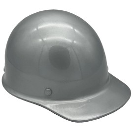 MSA Skullgard Large Cap Style with Ratchet Suspension - Custom Silver - No Protective Edge