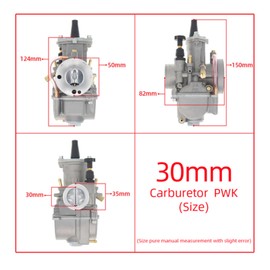 Viviance Motorcycle Carburettor Compatible with PWK 21-34 mm 2T 4T Motorcycle Carburettor with Power Jet Compatible with Yamaha Koso ATV Quad UTV - 30 mm
