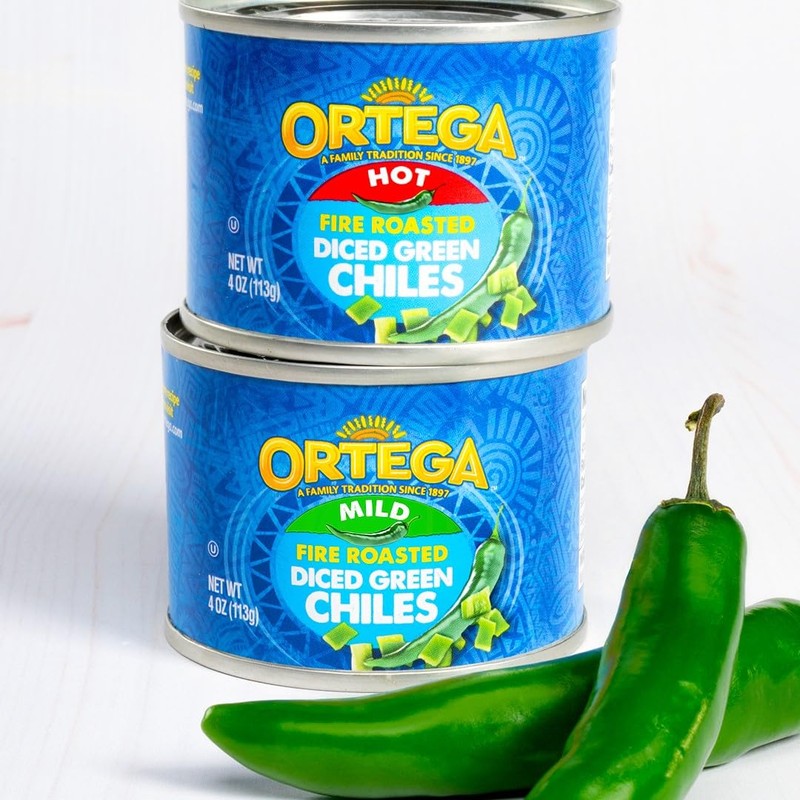 Ortega Diced Green Chiles, Hot, 4 oz (Pack of 24)