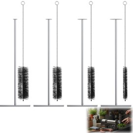 Mimorou Set of 4 Sausage Maker Stuffing Tube Cleaning System 3/8" 5/8" 7/8" 1-1/8" Stuffing Tube Cleaning Brush Cleaner Set Stainless Steel Tool Kit for Sausage Stuffer Machine Household Kitchen