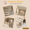 JOURINE 2 Packs Wooden House for Tiny Hamster Waterproof Design