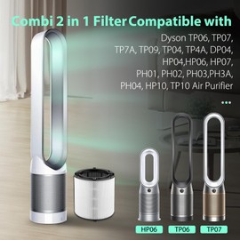 FFsign 360°Combi 2 in 1 HEPA and Carbon Replacement Filter Compatible with Dyson TP06 HP06 PH02 PH01 PH03 PH04 HP09 TP09 HP07 TP07 TP10 HP10, H13 Grade True HEPA Replacement Filter, 2 Pack