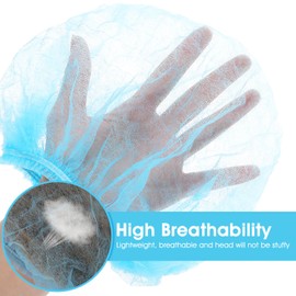 500 Pcs Disposable Bouffant Caps 21 Inch Disposable Hair Net Elastic Dust Hairnets Food Service Hair Nets Cover for Women Kitchen Hospital Salon Spa Catering and Dust-free Workspace(Blue)