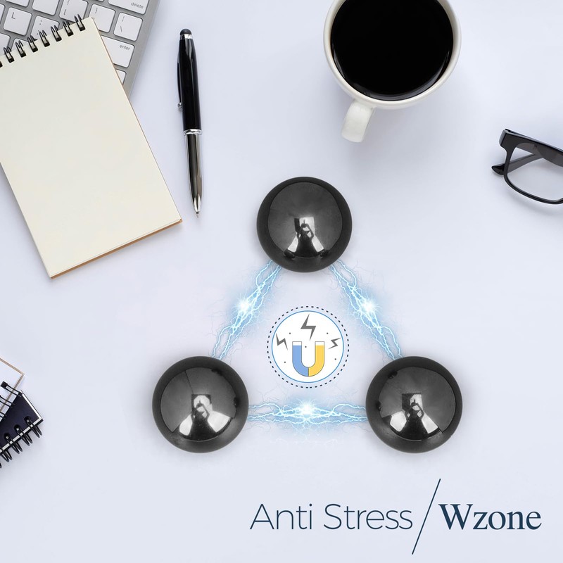 Wzone 3cm Balls Ferrite Magnet, 4 Pack Magnetic Balls Stress