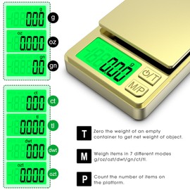 Mik-Nana Digital Pocket Scale, 1000g x 0.01g High Precision Gram Scale, Portable ewelry Scale with Protective Cover, Backlit LCD, 7 Units Tare, for Food, Kitchen, Coffee, Battery Included