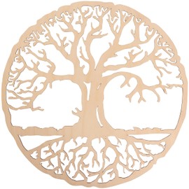 HOLZBIBER Tree of Life, Tree of Life, Made in Germany, Wooden Cut-Out for Hanging, Window Decoration, Wall Decoration, 30 x 30 cm