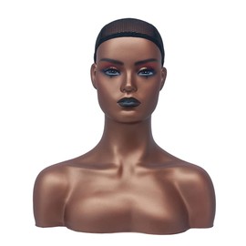 Realistic Female Mannequin Head with Shoulder Luxy Design Display Manikin Head Bust for Wigs,Makeup,Beauty Accessories Displaying