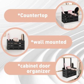 FLE Hair Dryer Holder Cabinet Door, Hair Tool Organizer Wall Mount, Blow Dryer Holder Over Cabinet Door Organizer and Storage for Curling