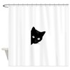 CafePress Black Cat Decorative Fabric Shower Curtain