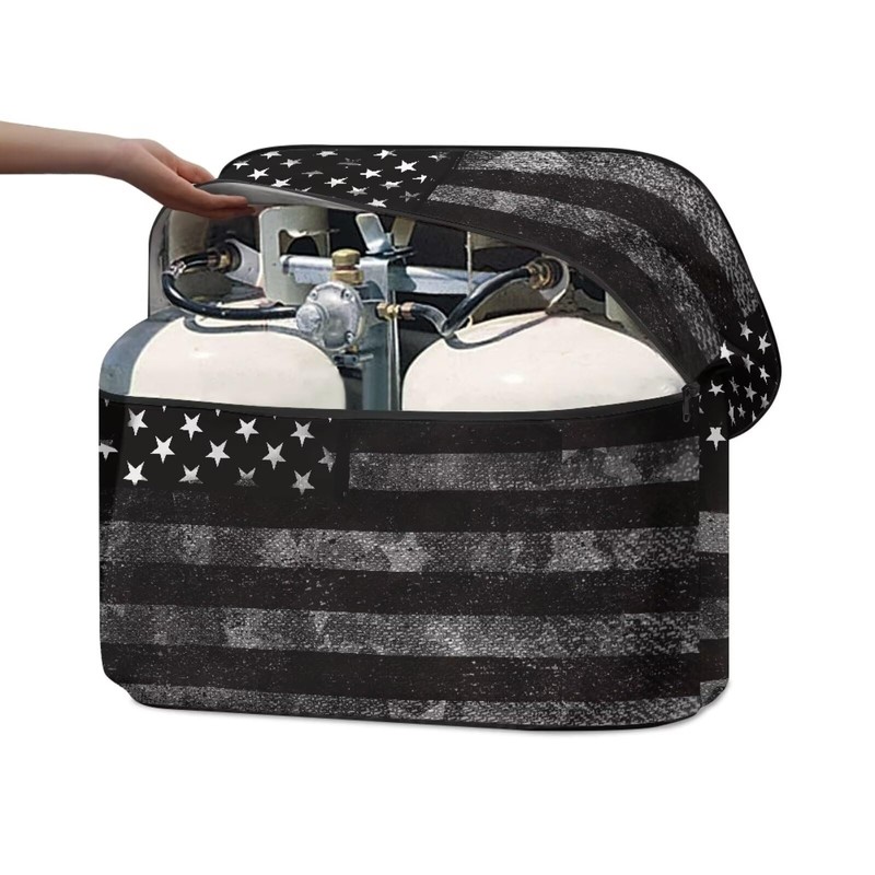 Whosucclay American Flag RV Propane Tank Cover - Double 40LB