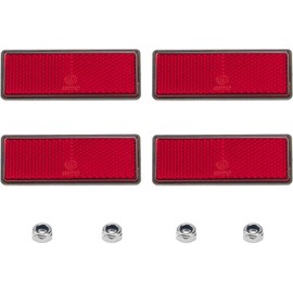 Voarge 4 Pcs Motorcycle Reflectors, Red Rectangular Reflectors Screw Mounting, Reflectors for Trailers, Trucks, Motorcycles, Tractors, RV, Bicycle