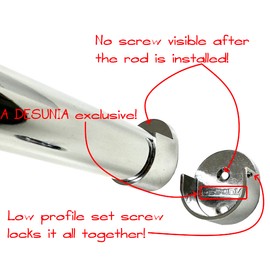 CUSTOM CUT | Up to 72" | HEAVY DUTY Chome Closet Rod | 32mm Dia. | w/Matching End Brackets