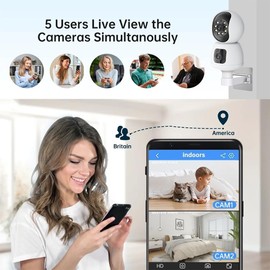 Baby, Child, Elderly, Two-Way intercom Monitor with 360° Rotating Camera and Display