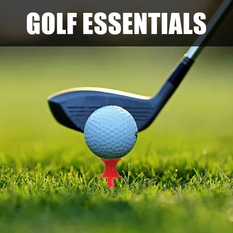 SLEEKEE 100 Golf Pins, 32mm Plastic Golf Tee Red Golf