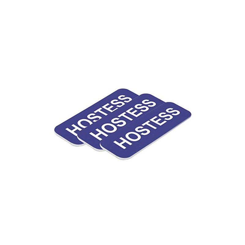 Hostess 1 x 3 Name Tag, Blue (10 Pack)